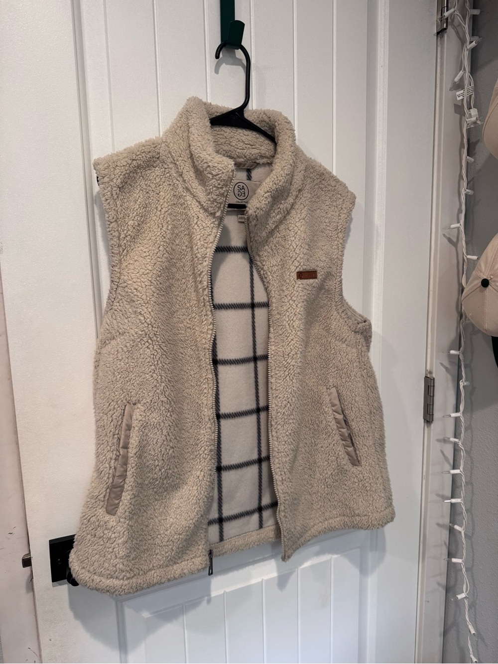 Kids Cream Sherpa Fleece Vest - Cozy Zip Front